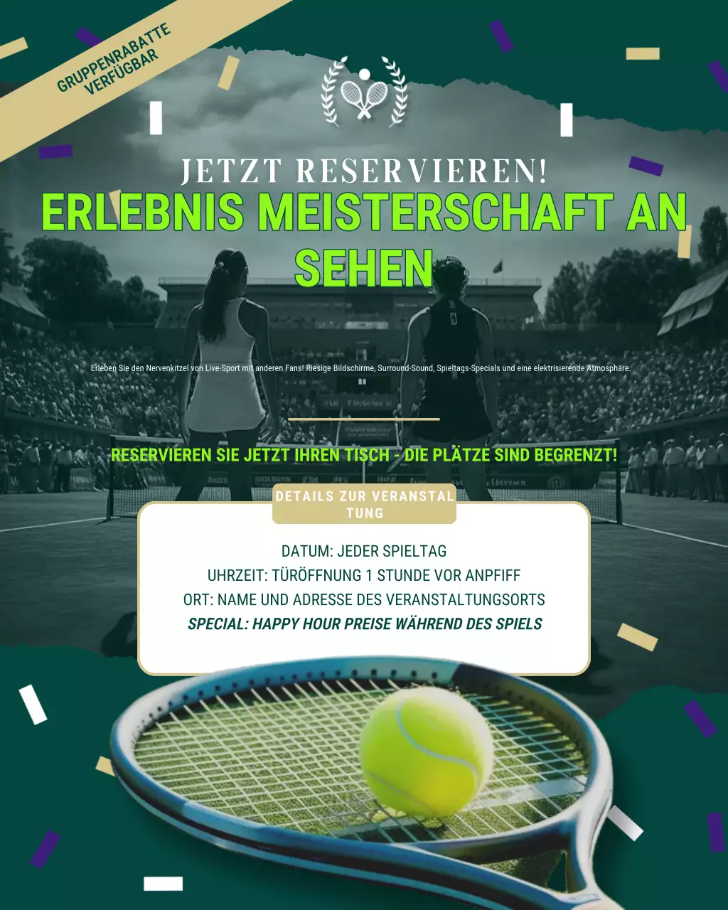 grüne moderne Sportwerbung