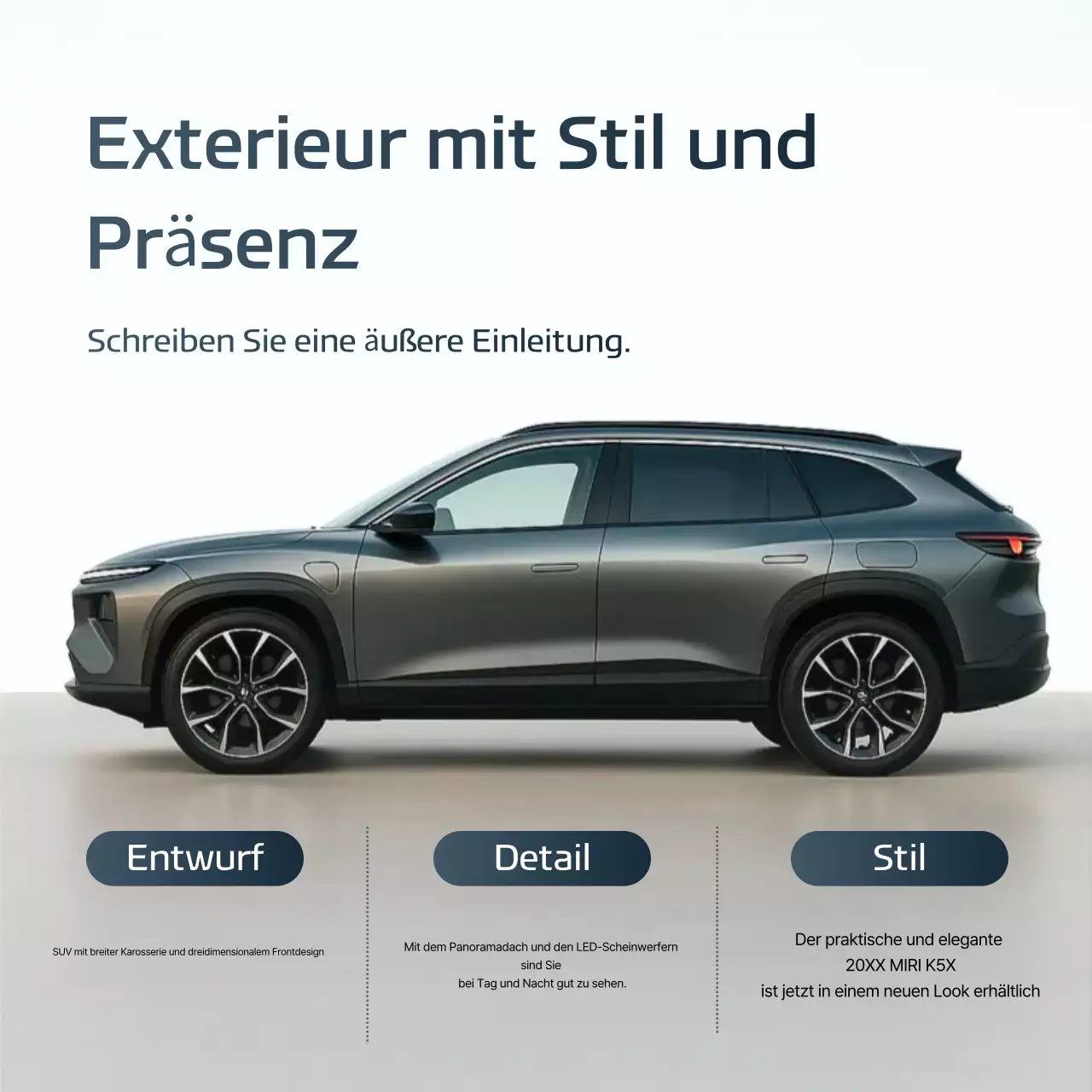 Graue moderne Mietwagenwerbung