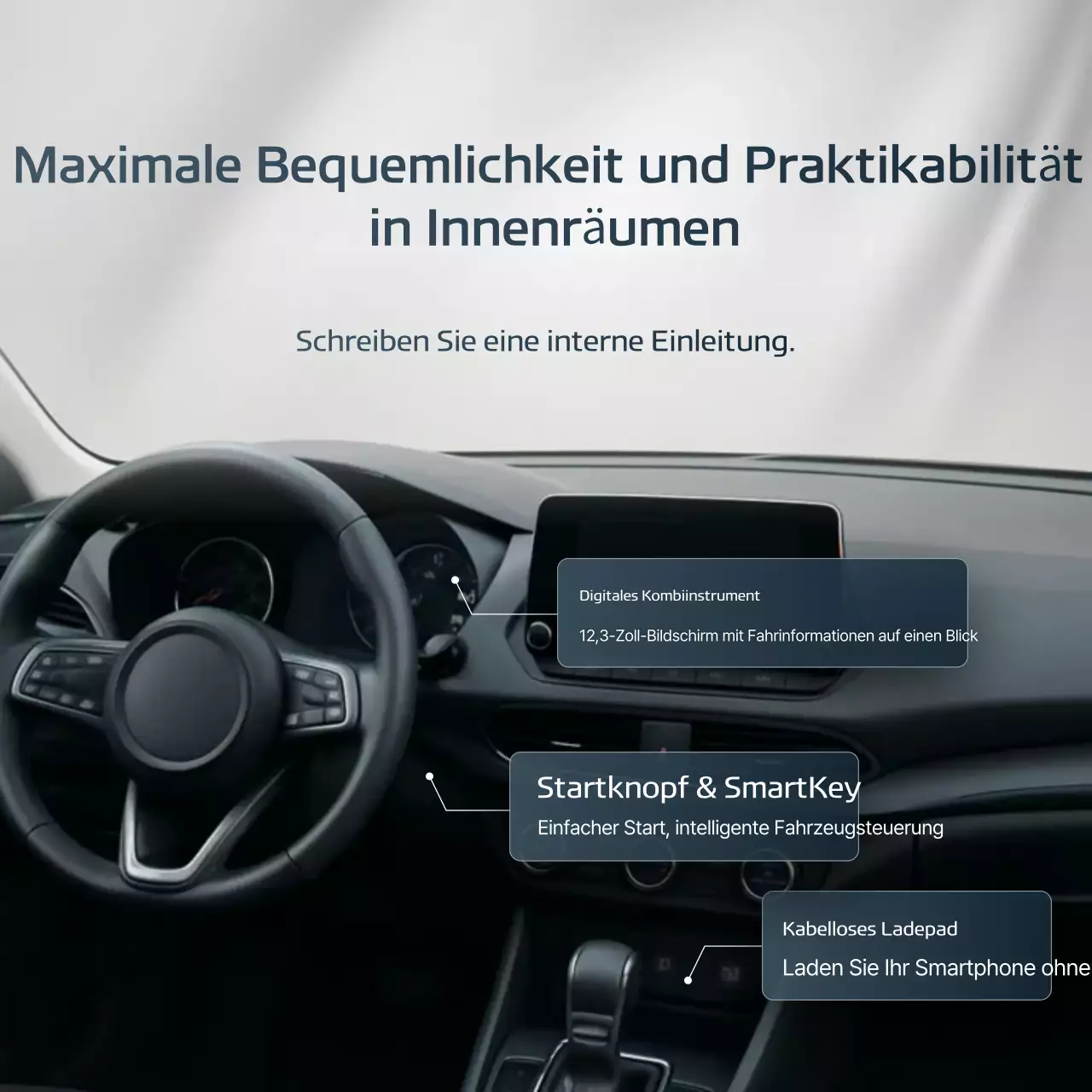 Graue moderne Mietwagenwerbung