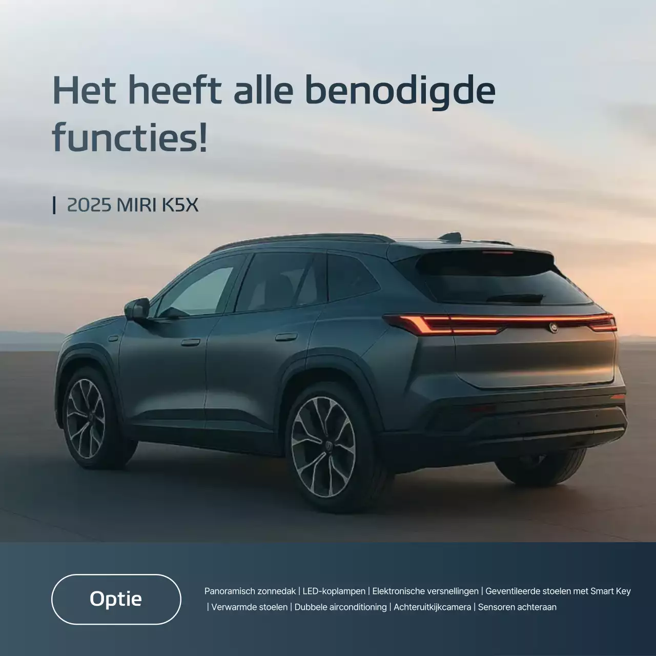 Advertentie voor grijze moderne huurauto's