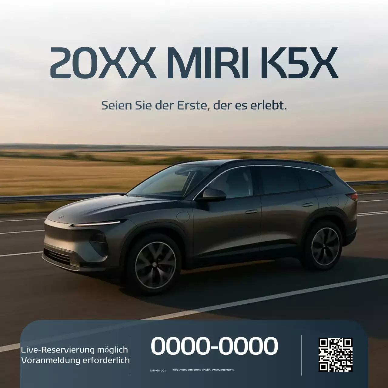 Graue moderne Mietwagenwerbung