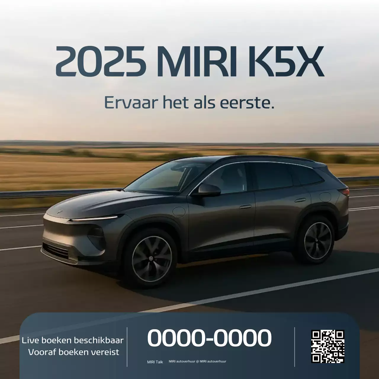 Advertentie voor grijze moderne huurauto's