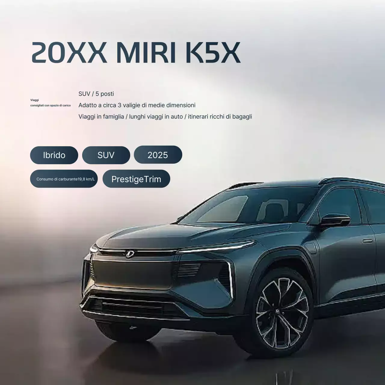 Pubblicità di un'auto a noleggio moderna grigia