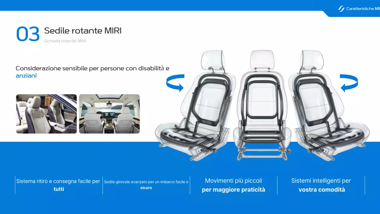 Promozione veicolo speciale moderno blu