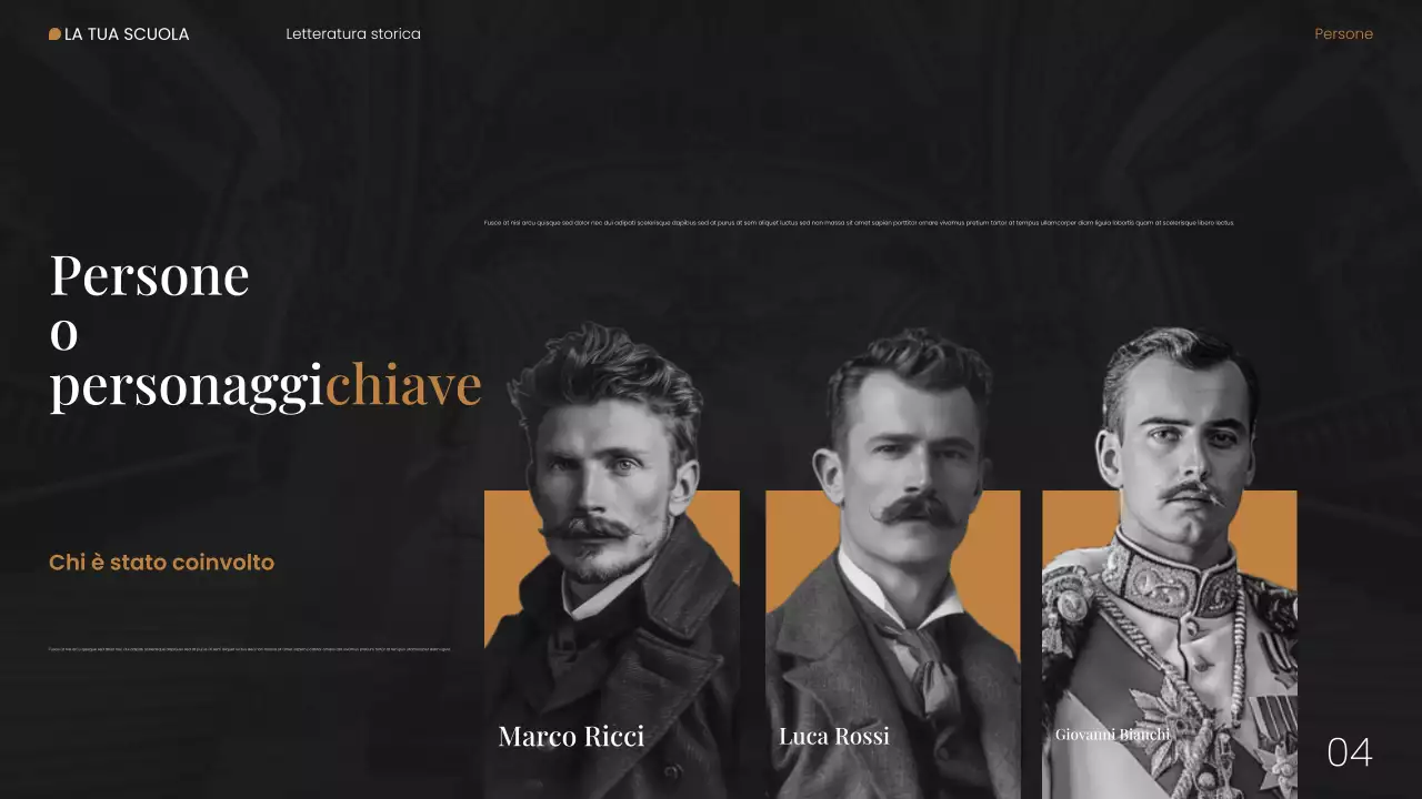 Presentazione web sulla letteratura storica moderna