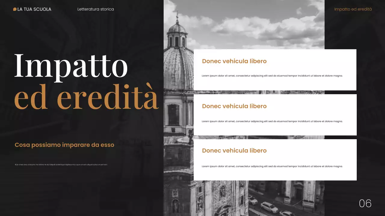 Presentazione web sulla letteratura storica moderna