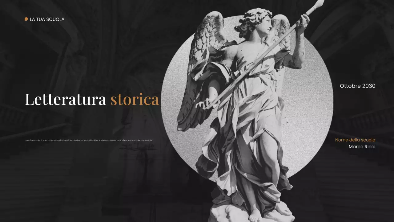 Presentazione web sulla letteratura storica moderna