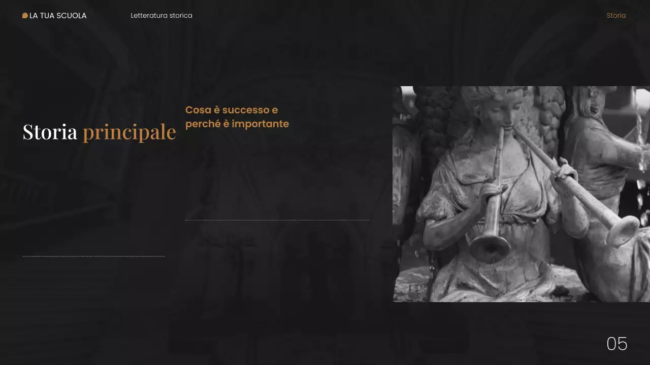 Presentazione web sulla letteratura storica moderna