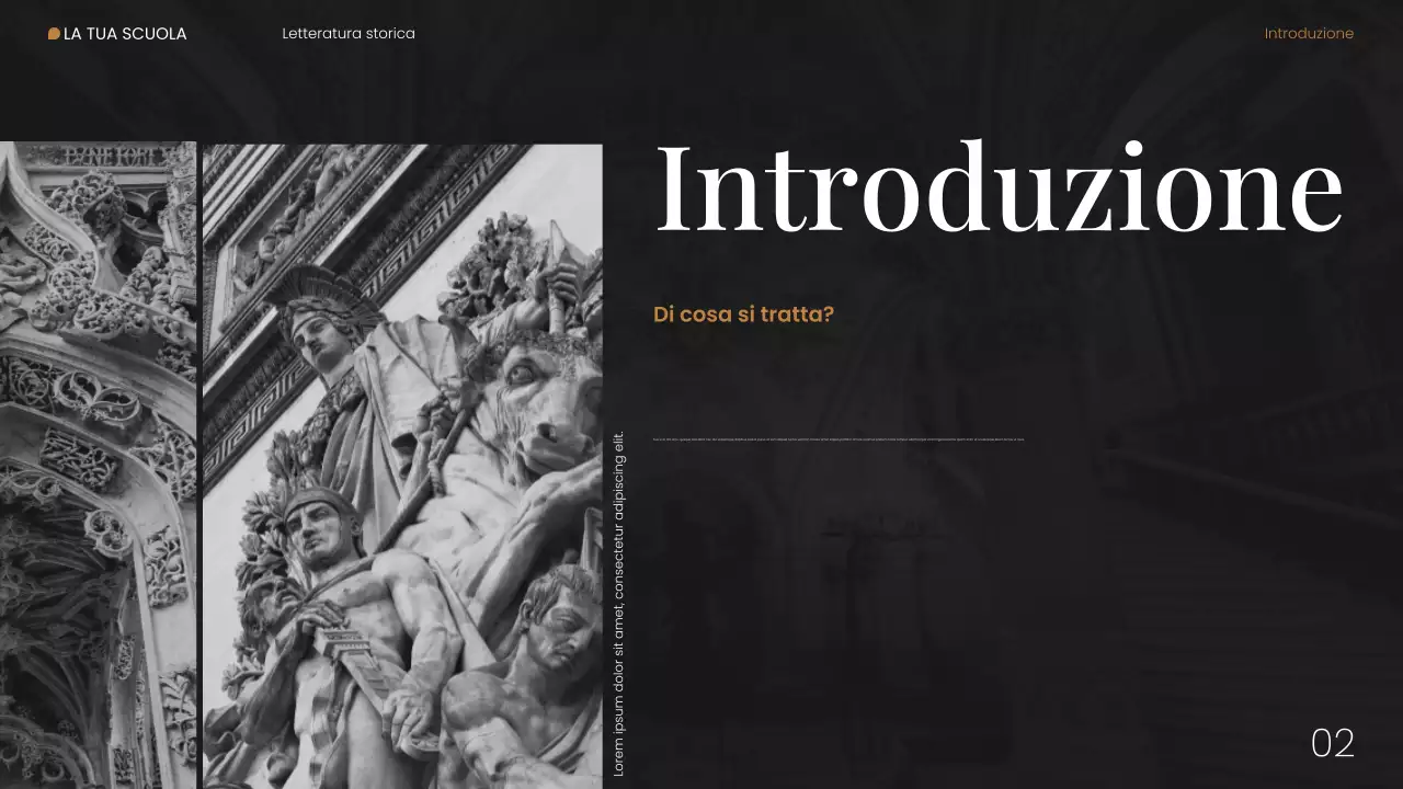 Presentazione web sulla letteratura storica moderna