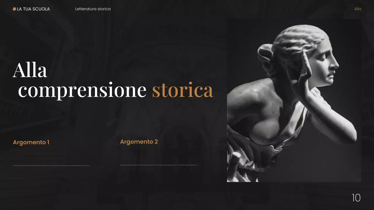 Presentazione web sulla letteratura storica moderna