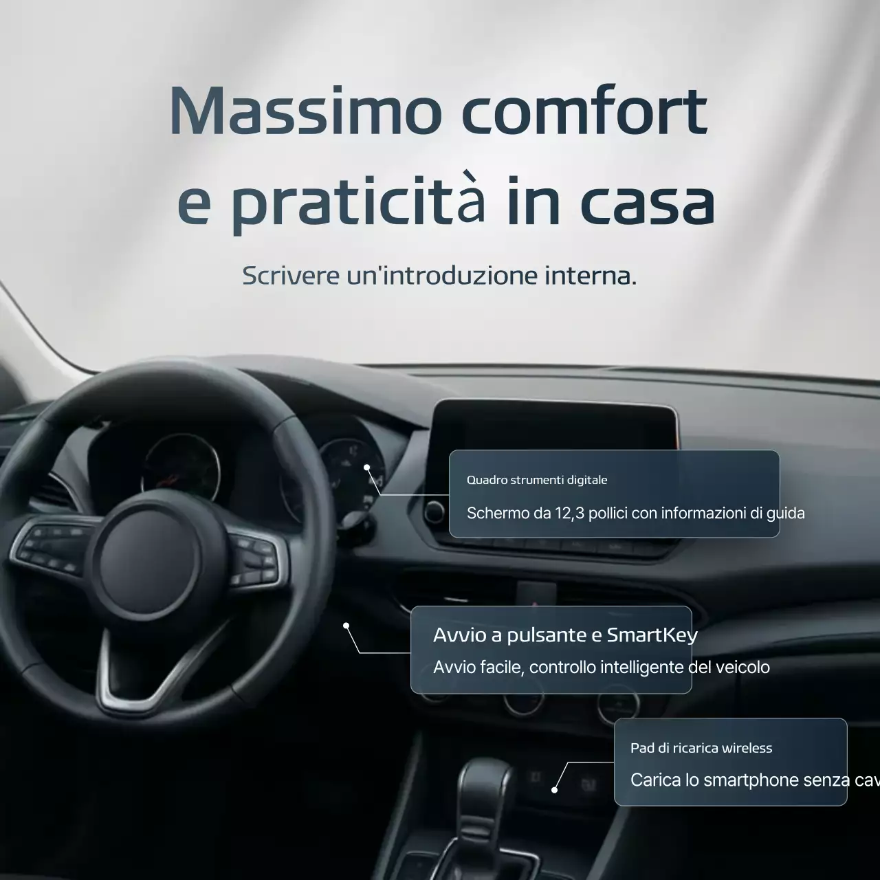 Pubblicità di un'auto a noleggio moderna grigia