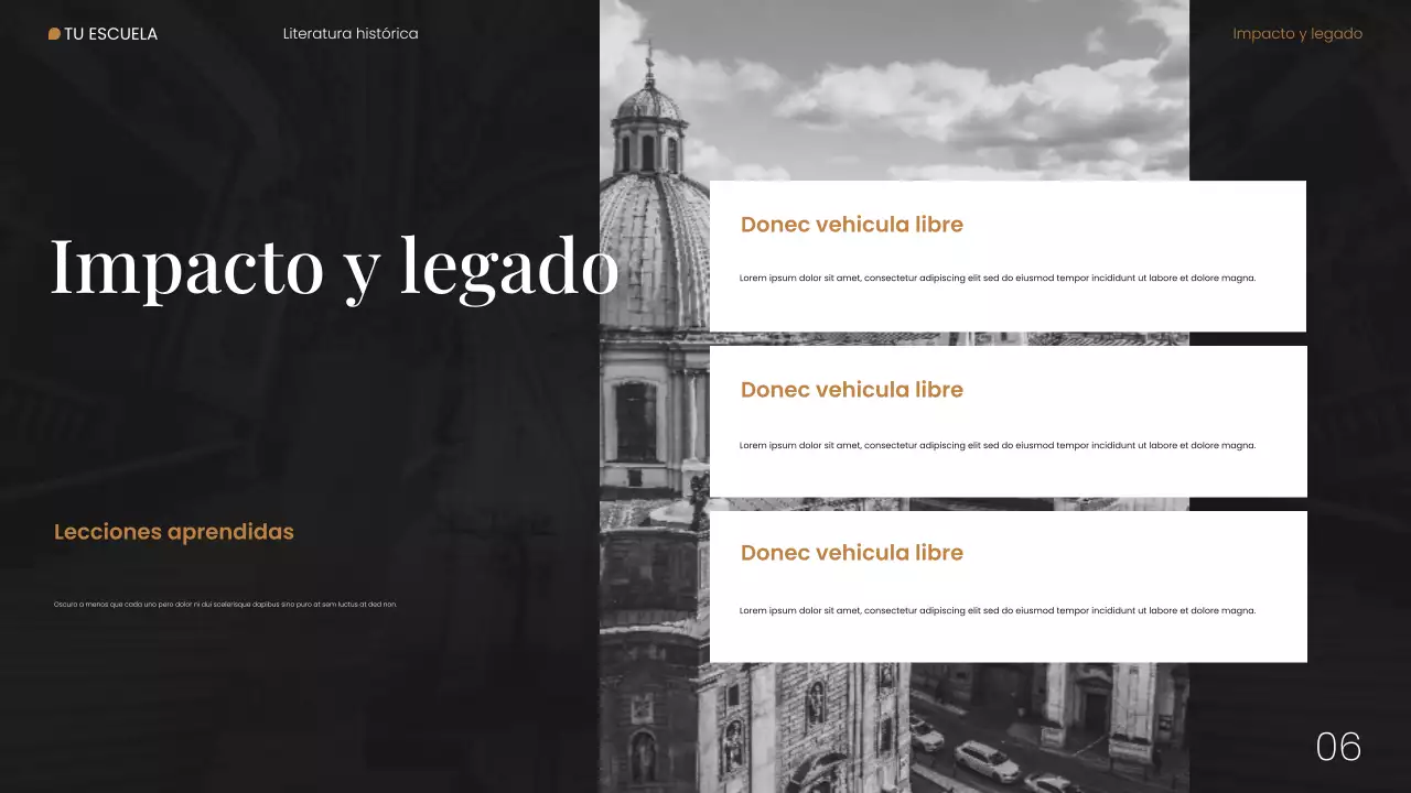 Presentación web de literatura histórica moderna