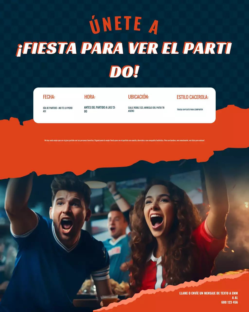 Invitación a fiesta de relojes retro naranjas (publicación de Instagram)