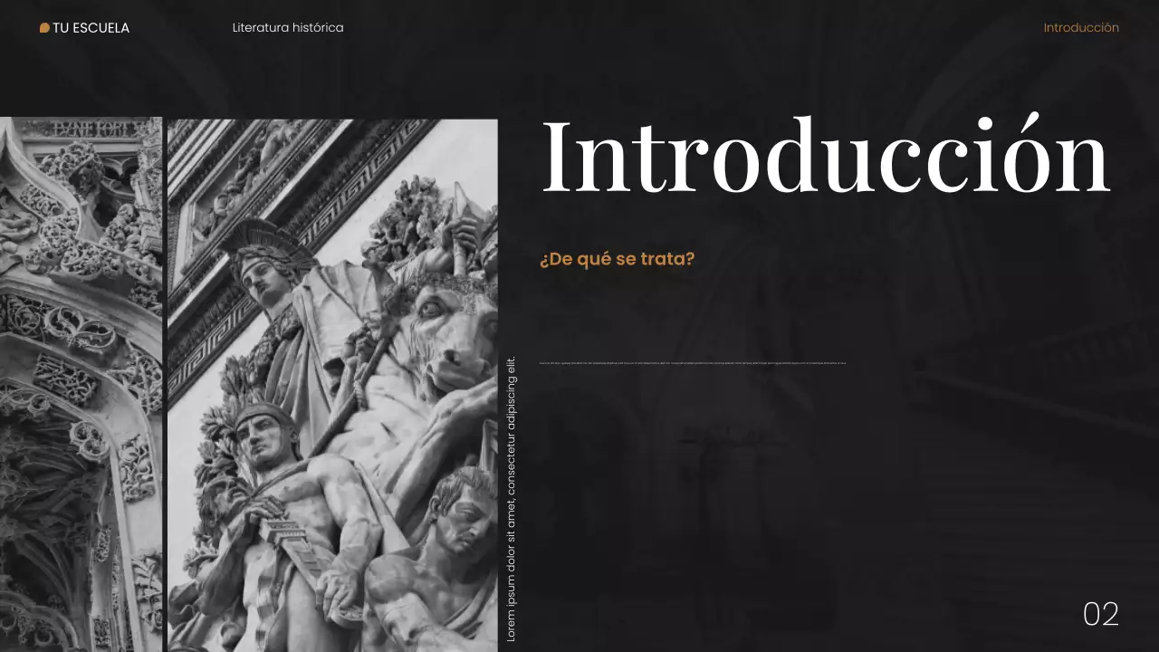 Presentación web de literatura histórica moderna