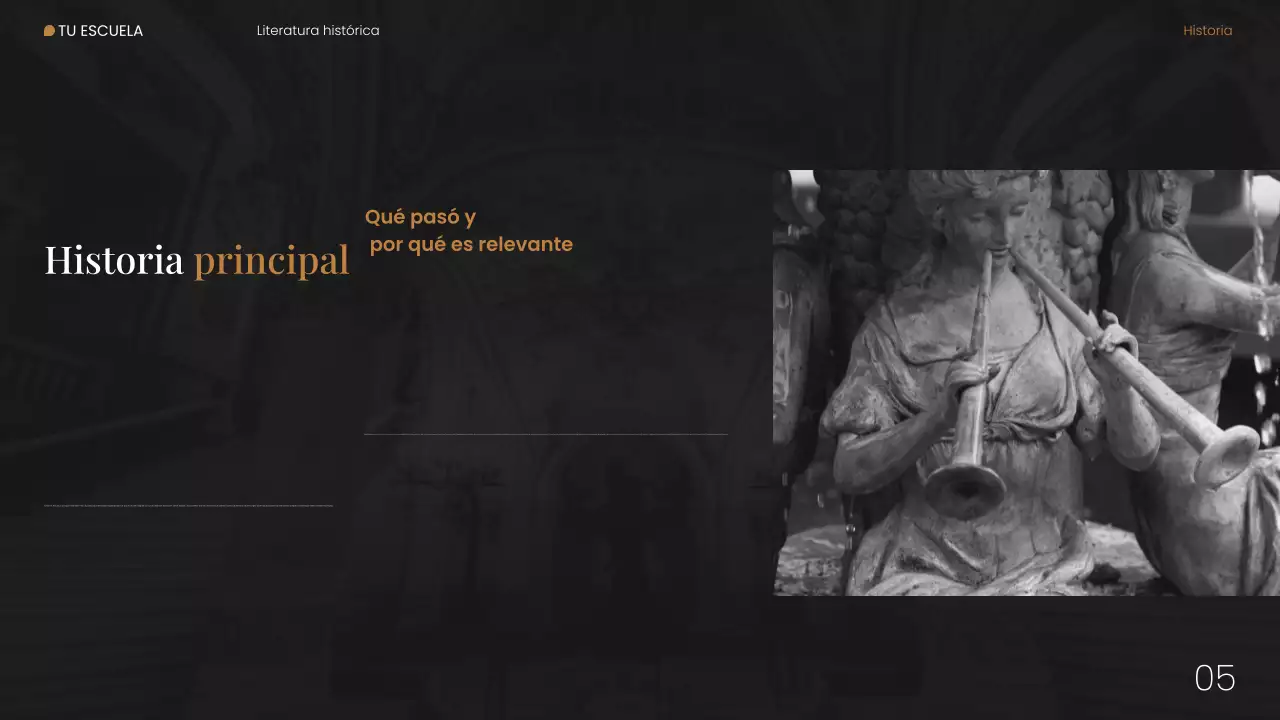 Presentación web de literatura histórica moderna