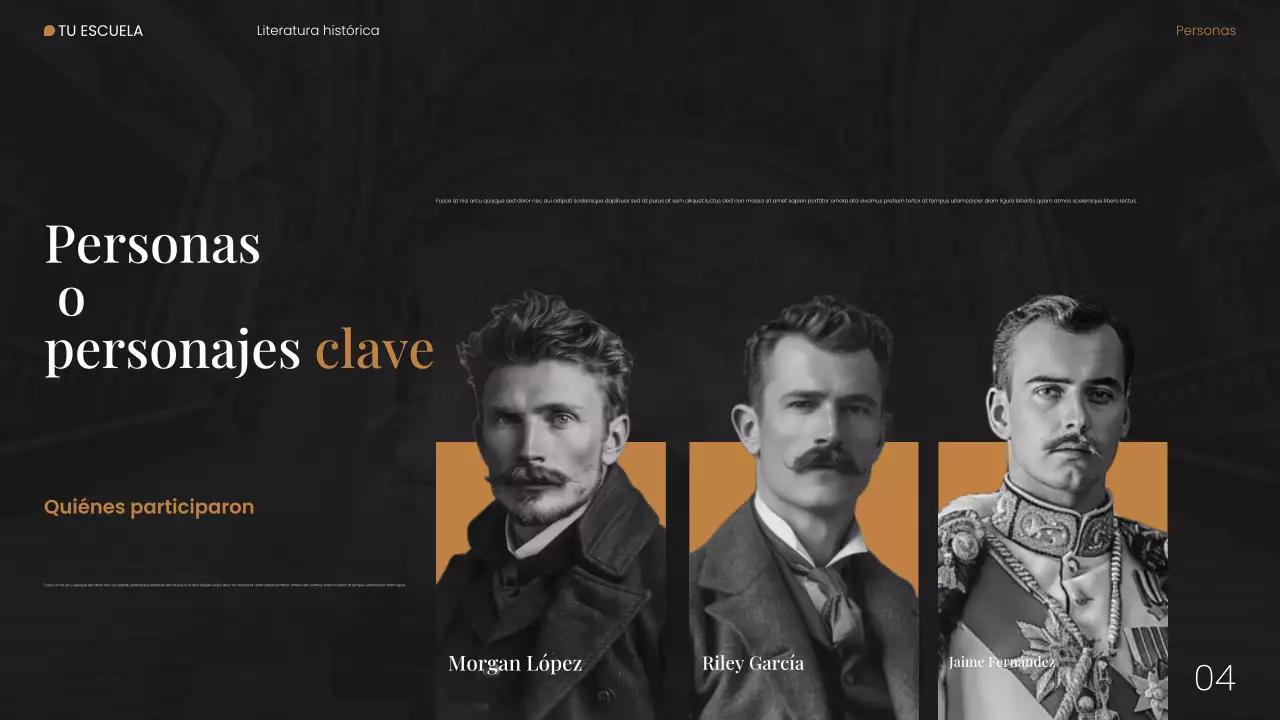 Presentación web de literatura histórica moderna