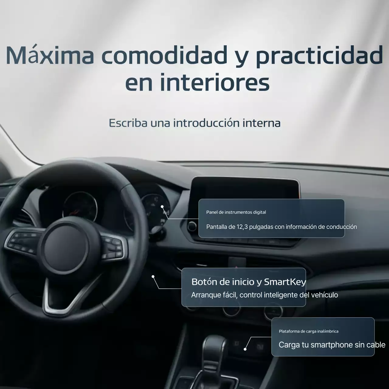 Anuncio de alquiler de coches modernos de color gris