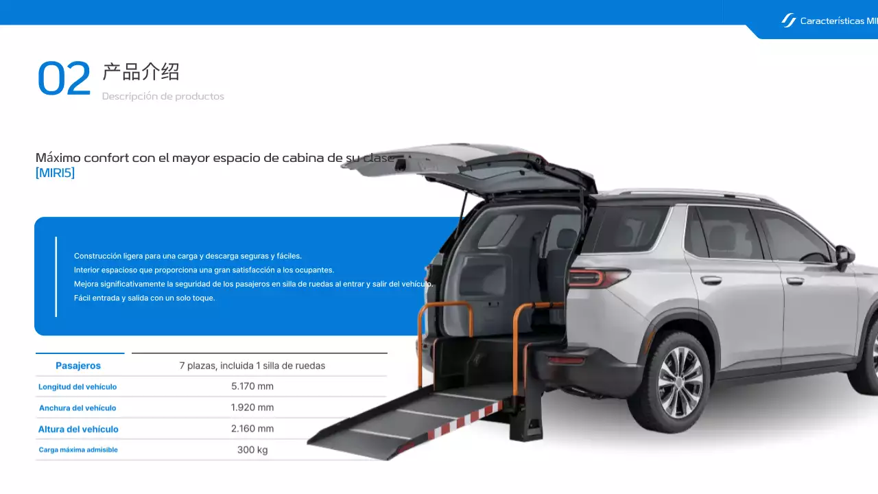 Promoción de vehículos especiales modernos azules