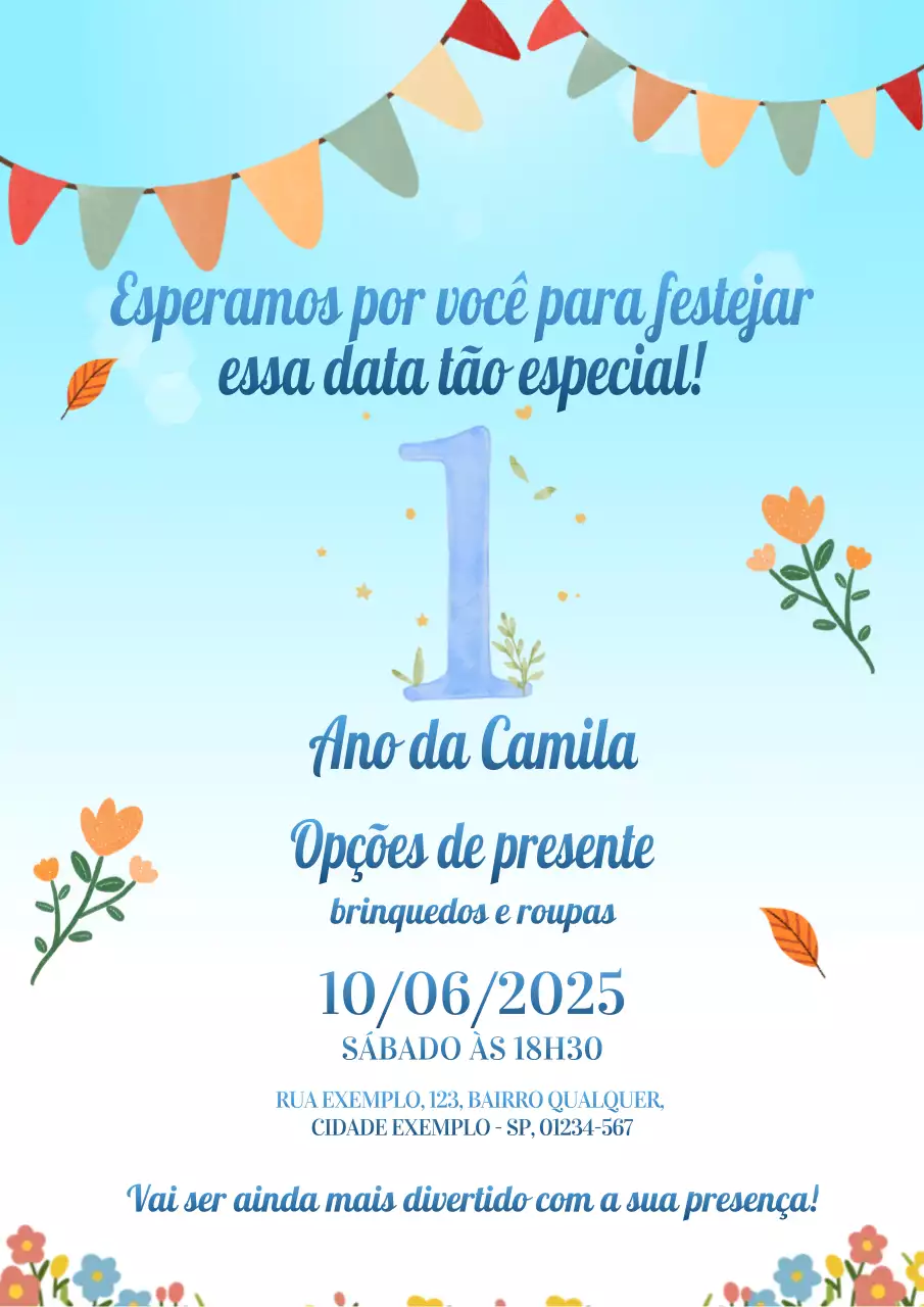 Cartaz de convite de aniversário azul divertido