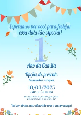 Cartaz de convite de aniversário azul divertido