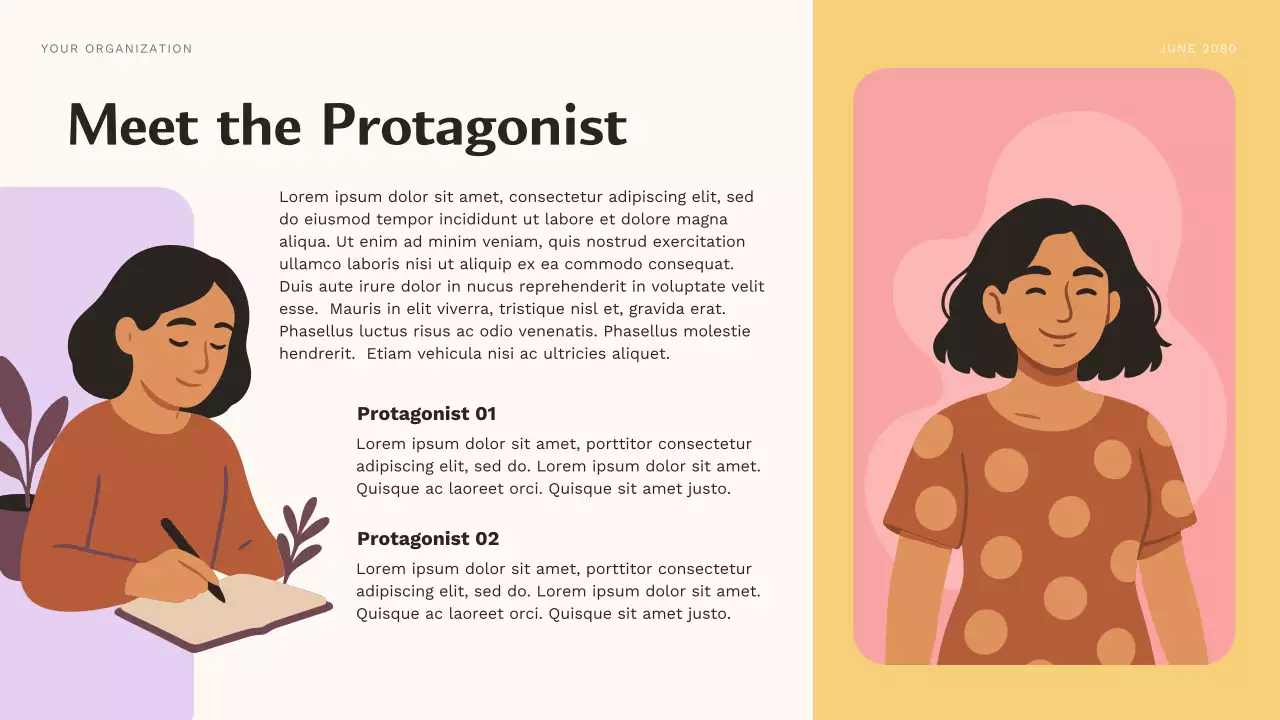 Purple Aesthetic Character Journey Course Presentation