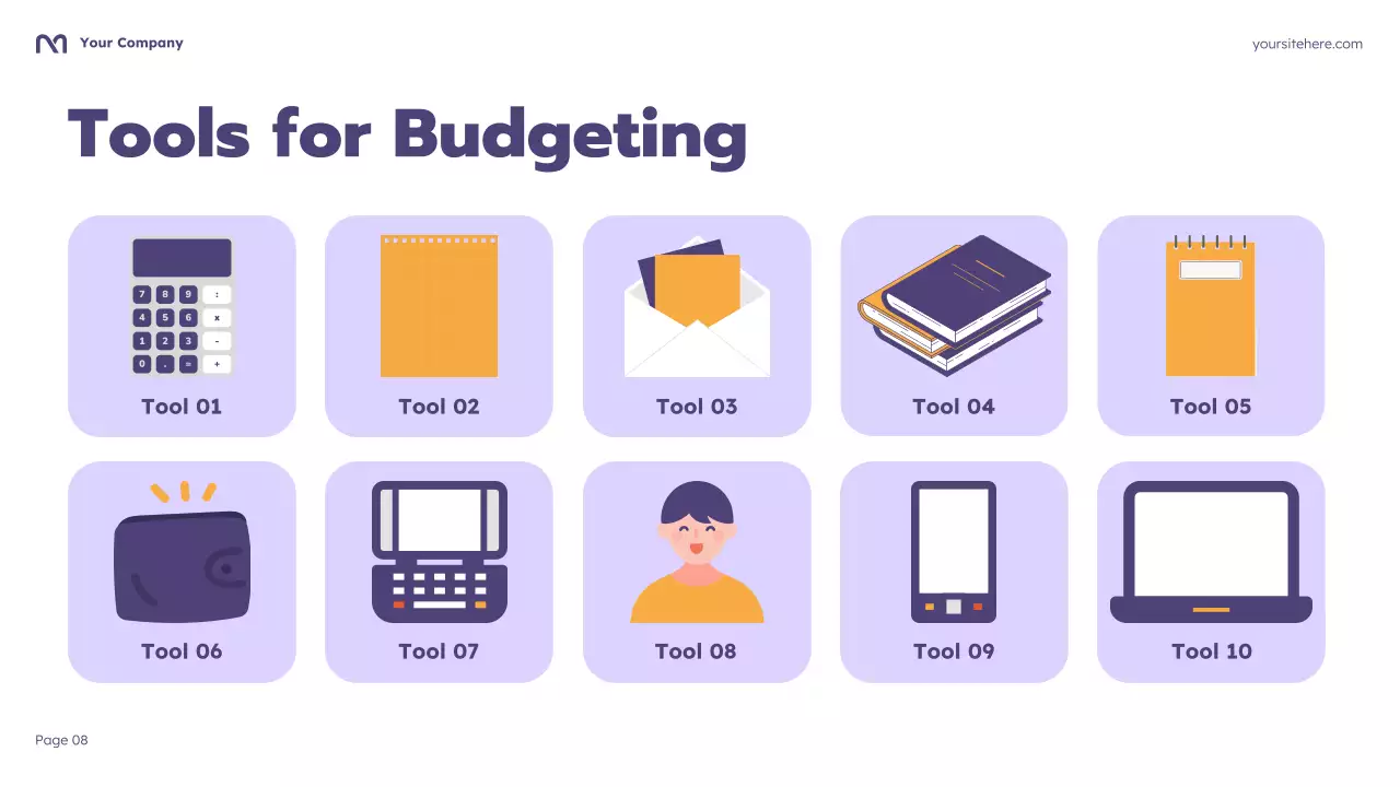Purple Cartoon Budgeting Course Presentation