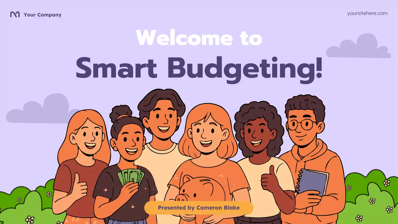 Purple Cartoon Budgeting Course Presentation