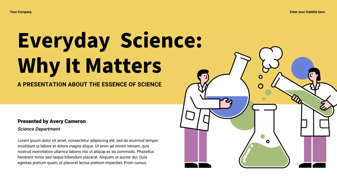 Yellow Modern Importance of Science Lecture Presentation