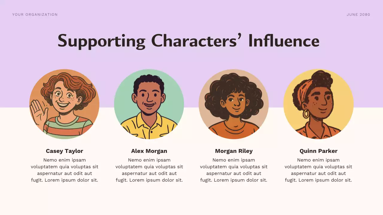 Purple Aesthetic Character Journey Course Presentation