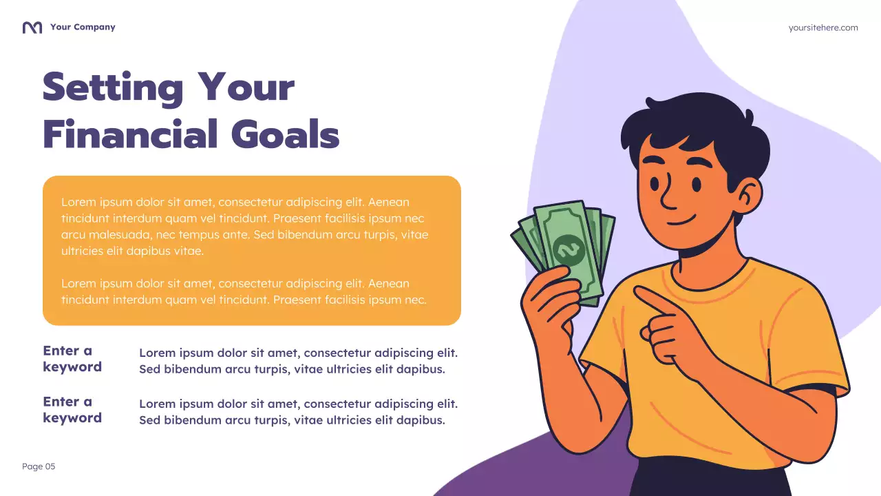 Purple Cartoon Budgeting Course Presentation