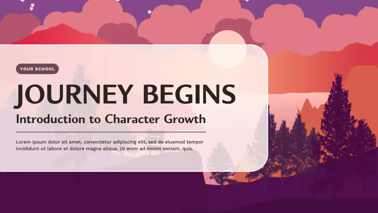Purple Aesthetic Character Journey Course Presentation