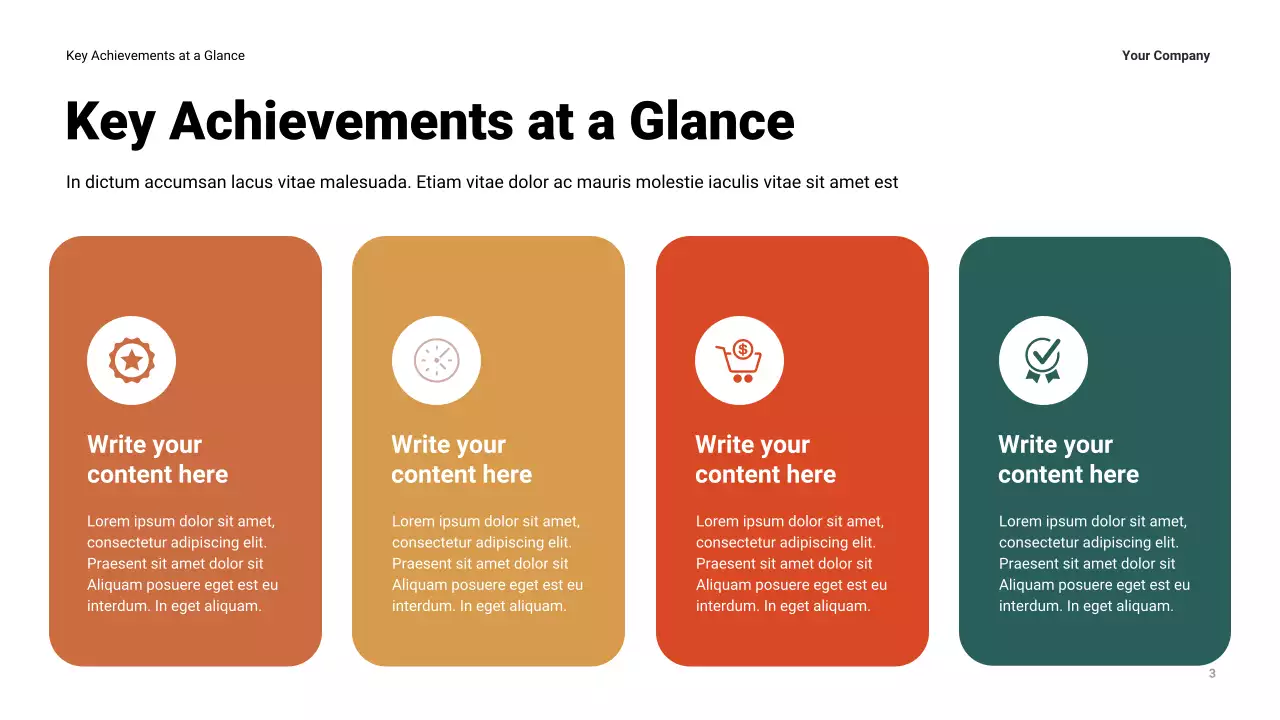 Navy Modern Business Yearly Review Presentation