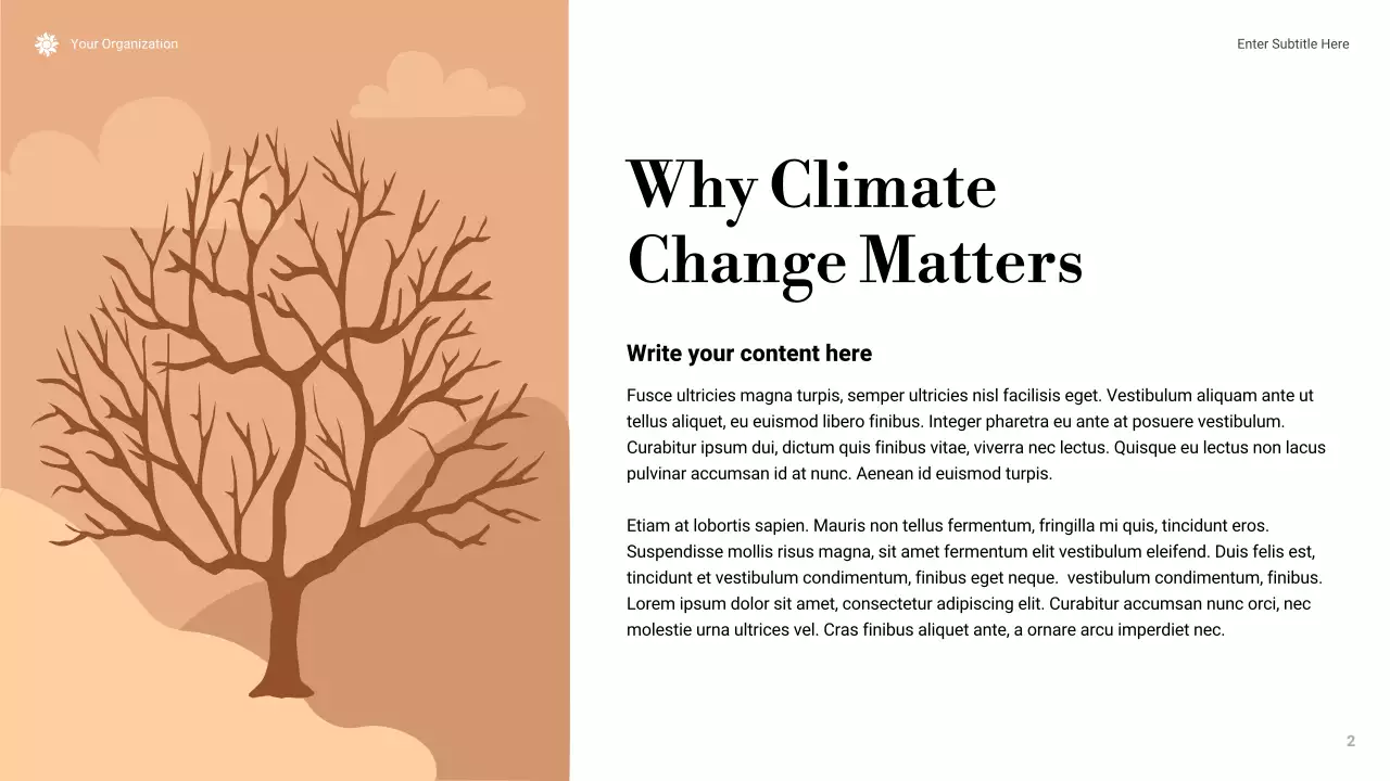 Orange Minimal Climate Change Presentation