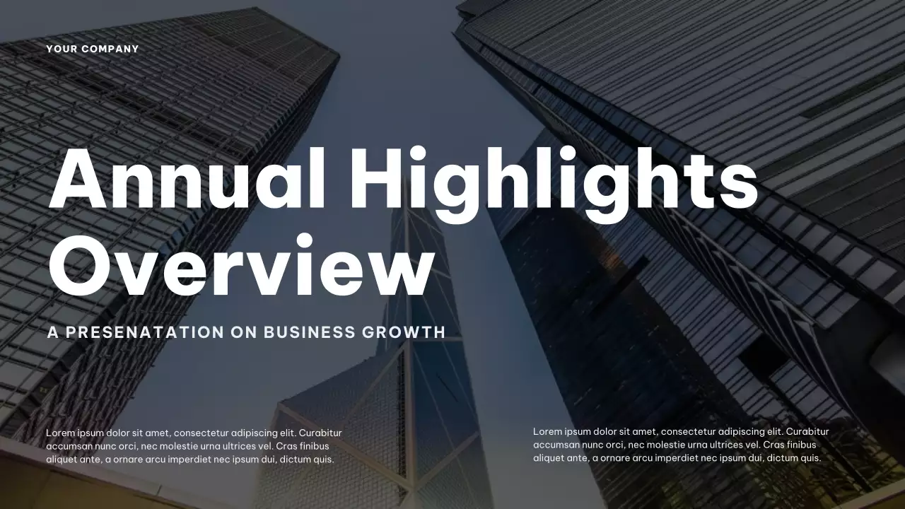 Grey Modern Business Highlights Overview Presentation