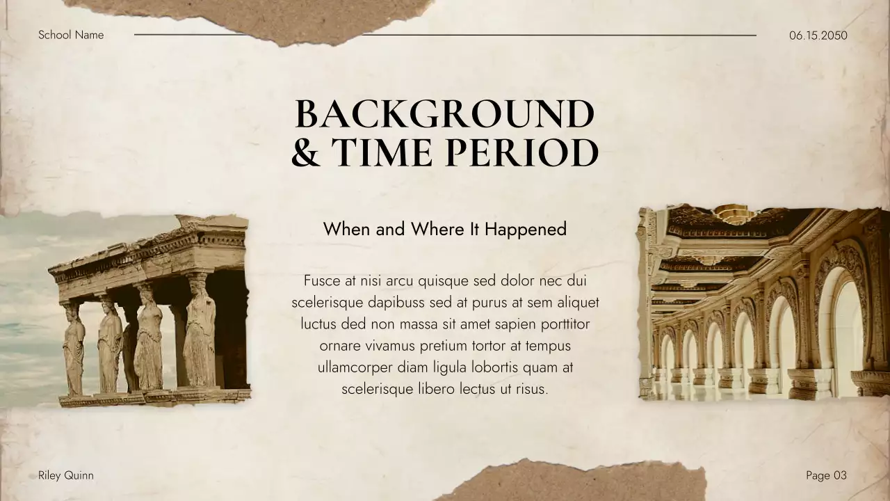 Beige Vintage Historical Literature Guide Presentation