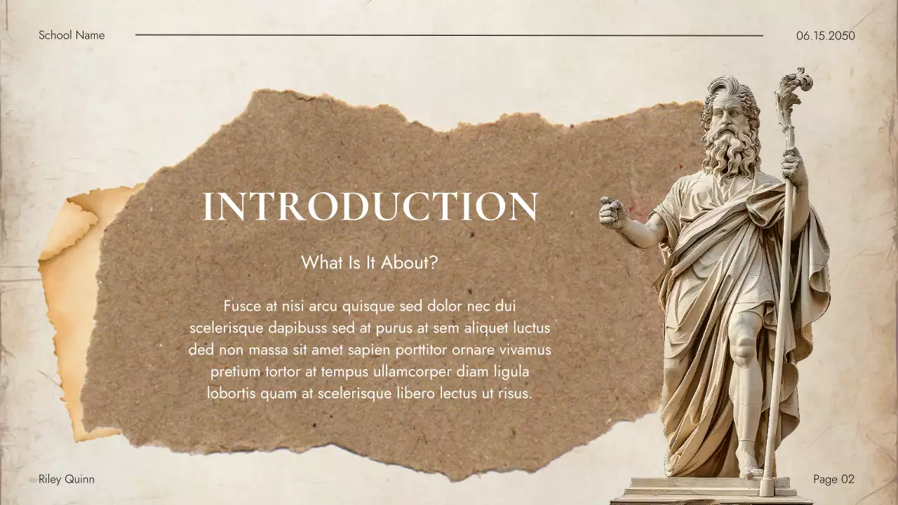 Beige Vintage Historical Literature Guide Presentation