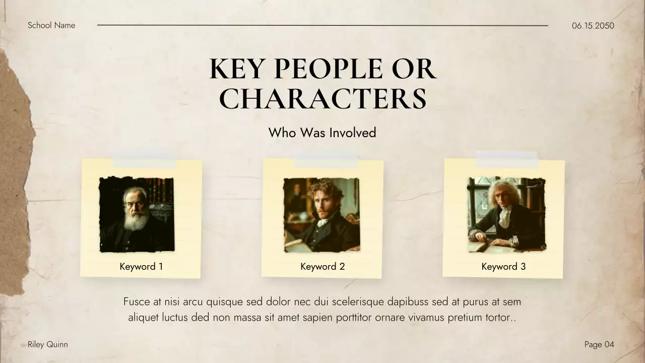 Beige Vintage Historical Literature Guide Presentation