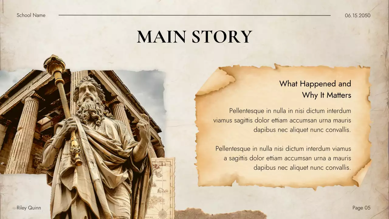 Beige Vintage Historical Literature Guide Presentation