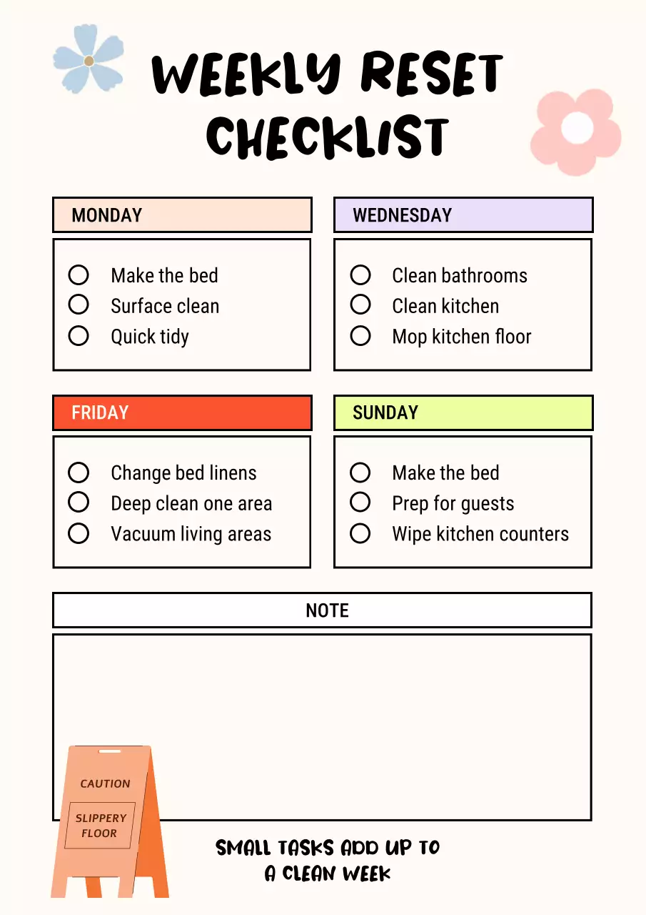 Housework To-Do Chart Web Poster