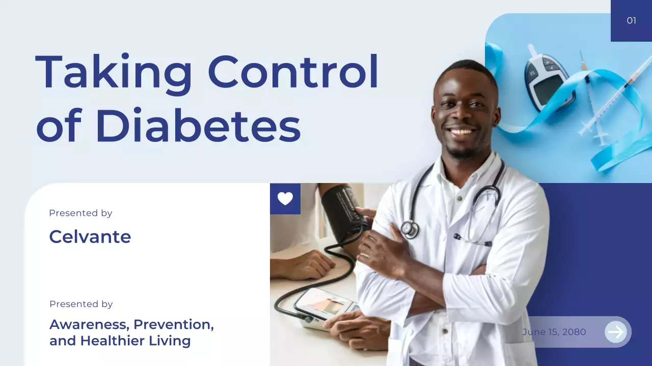 Blue Modern Health Diabetes Awareness Presentation