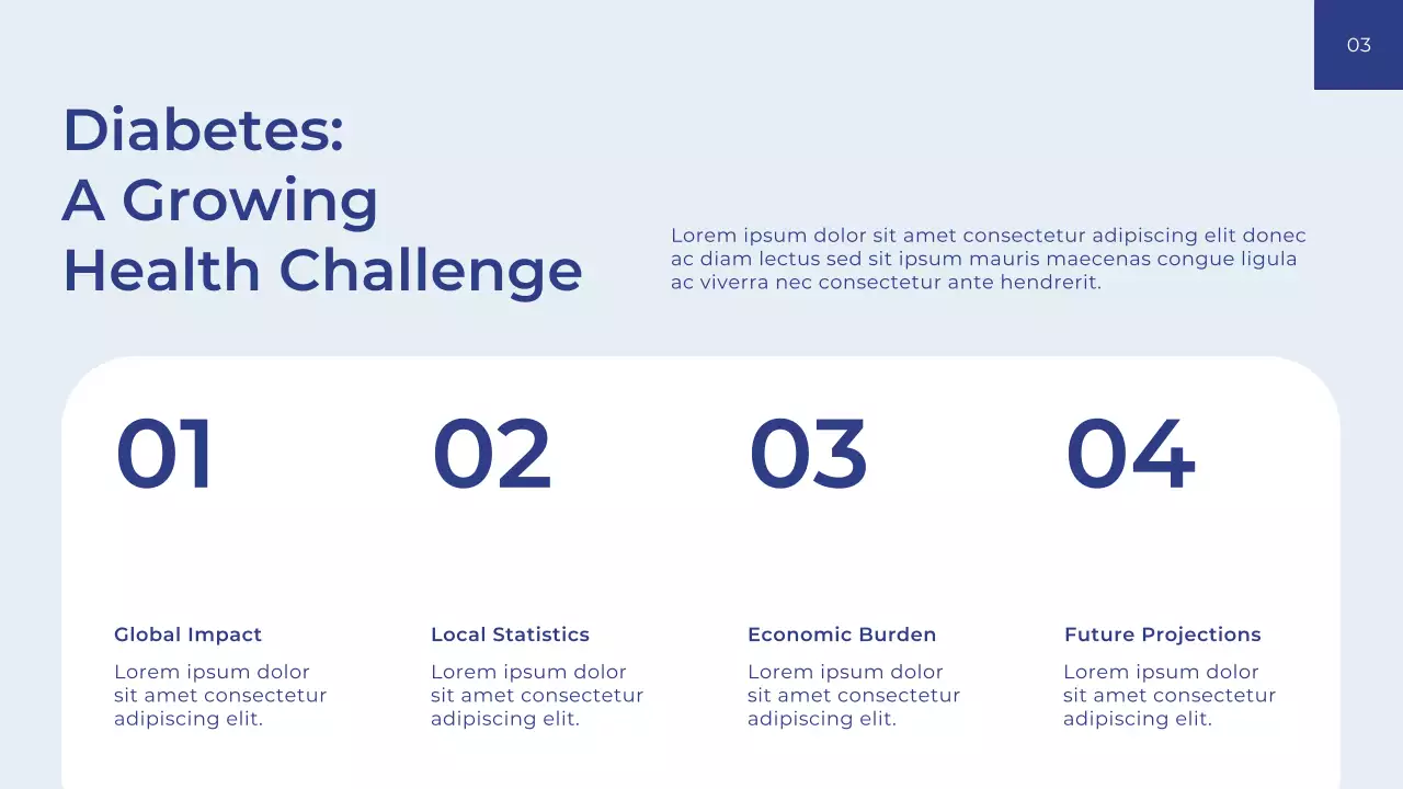 Blue Modern Health Diabetes Awareness Presentation