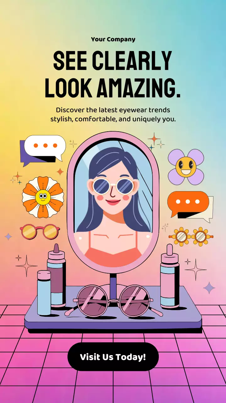 Rainbow Trendy Eyewear Promotion Instagram Story