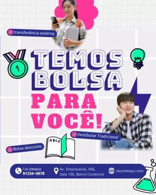 Postagem de promoção de bolsa de estudos Pink Modern no Instagram