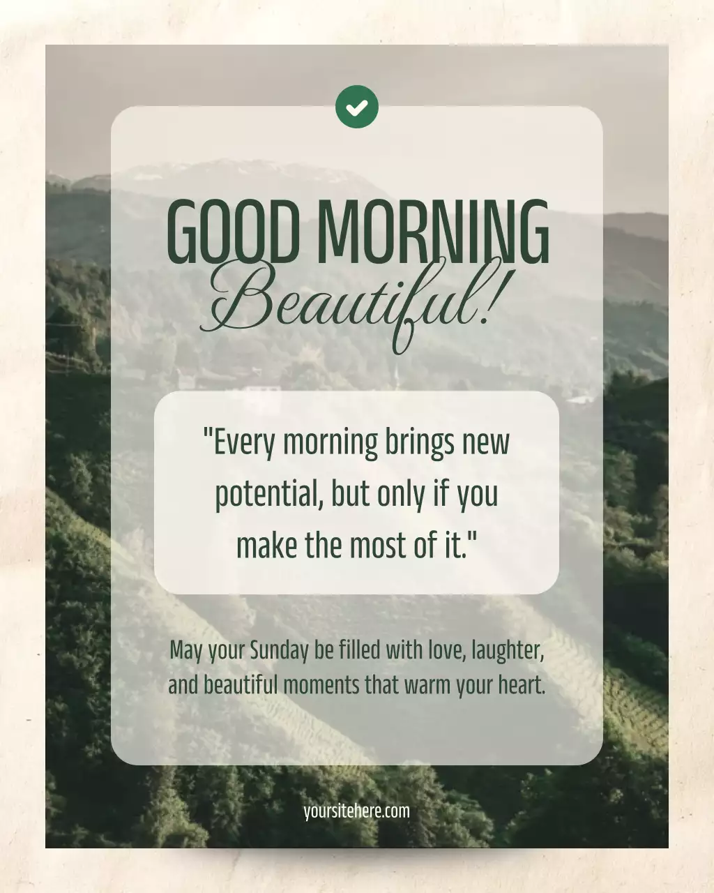 Green Minimal Morning Greeting Instagram Post