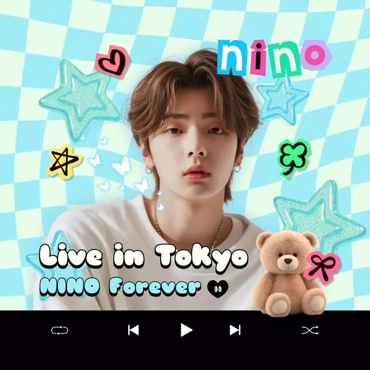 青 ポップ 音楽 ポスター 推し活