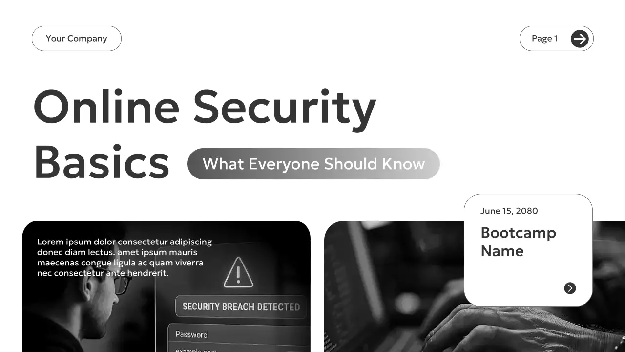 Grey Modern Online Security Guide Presentation