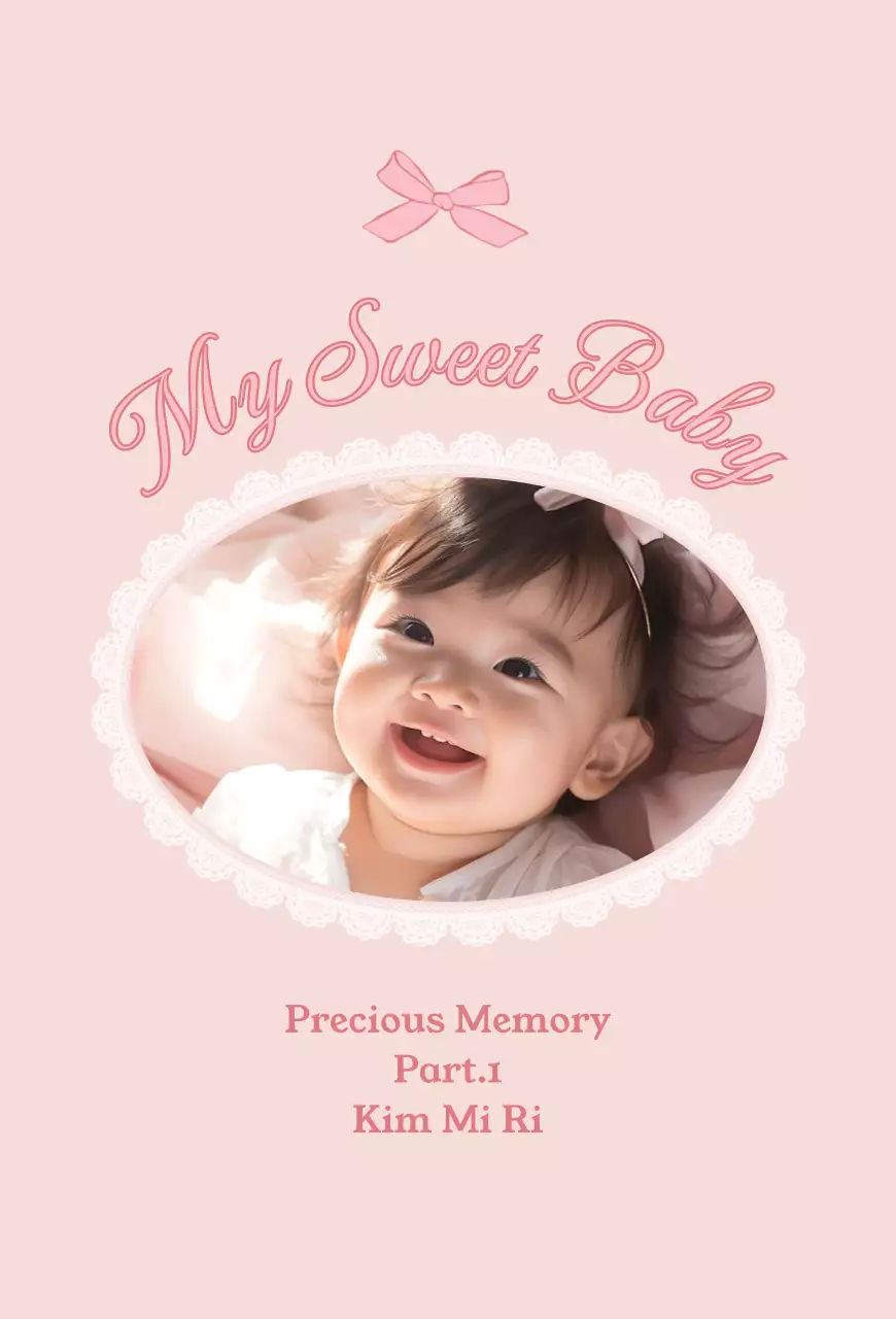 핑크 아기자기한 아기사진 엽서