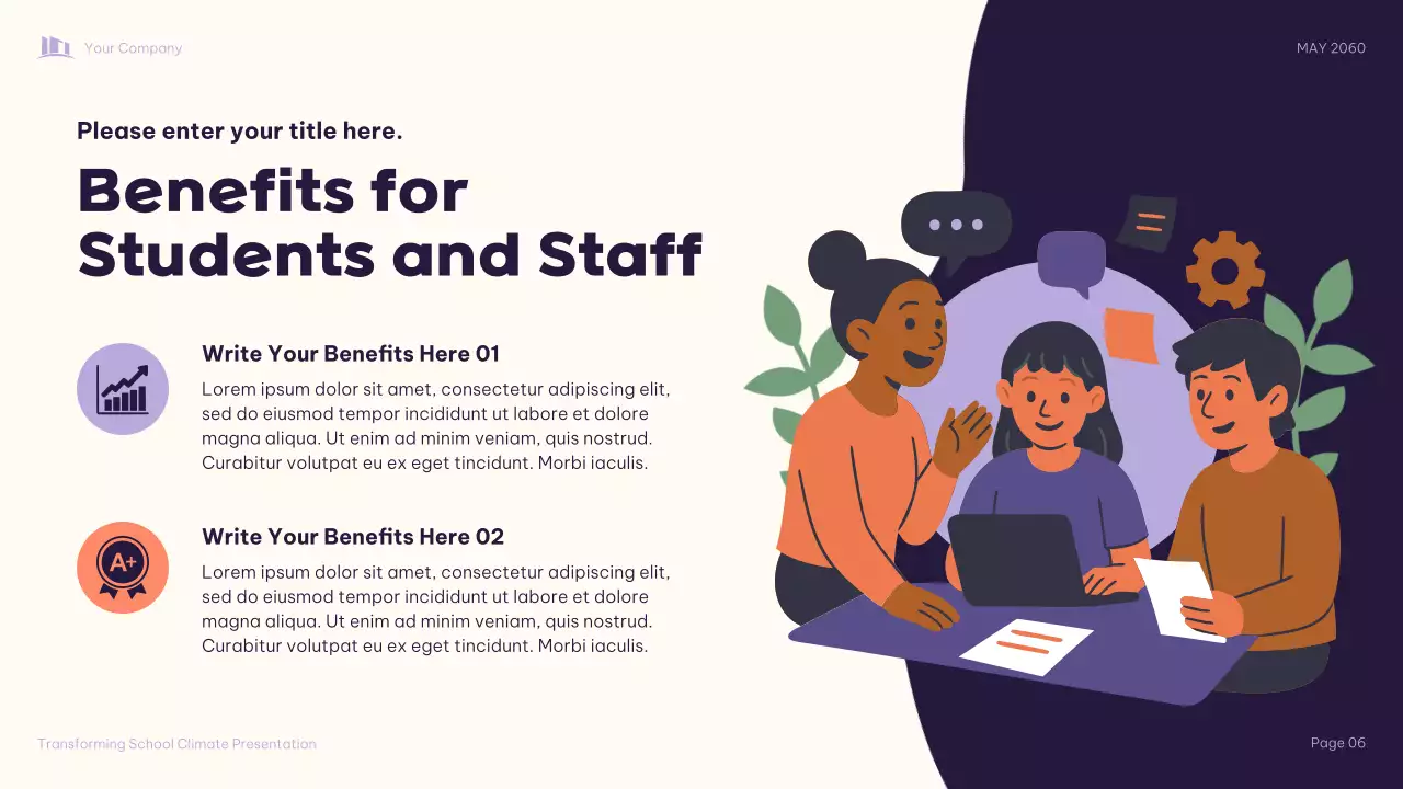 Purple Illustrative School Climate Transformation Presentation