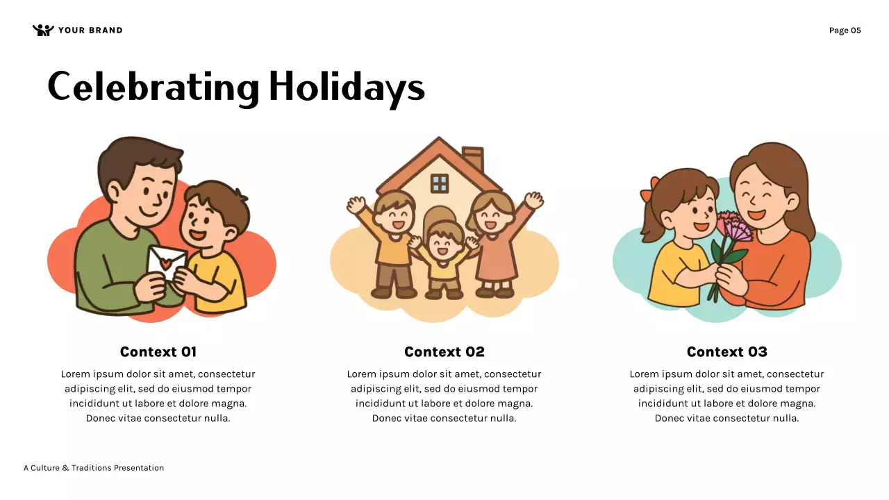 Orange Cute Family Culture and Traditions Presentation