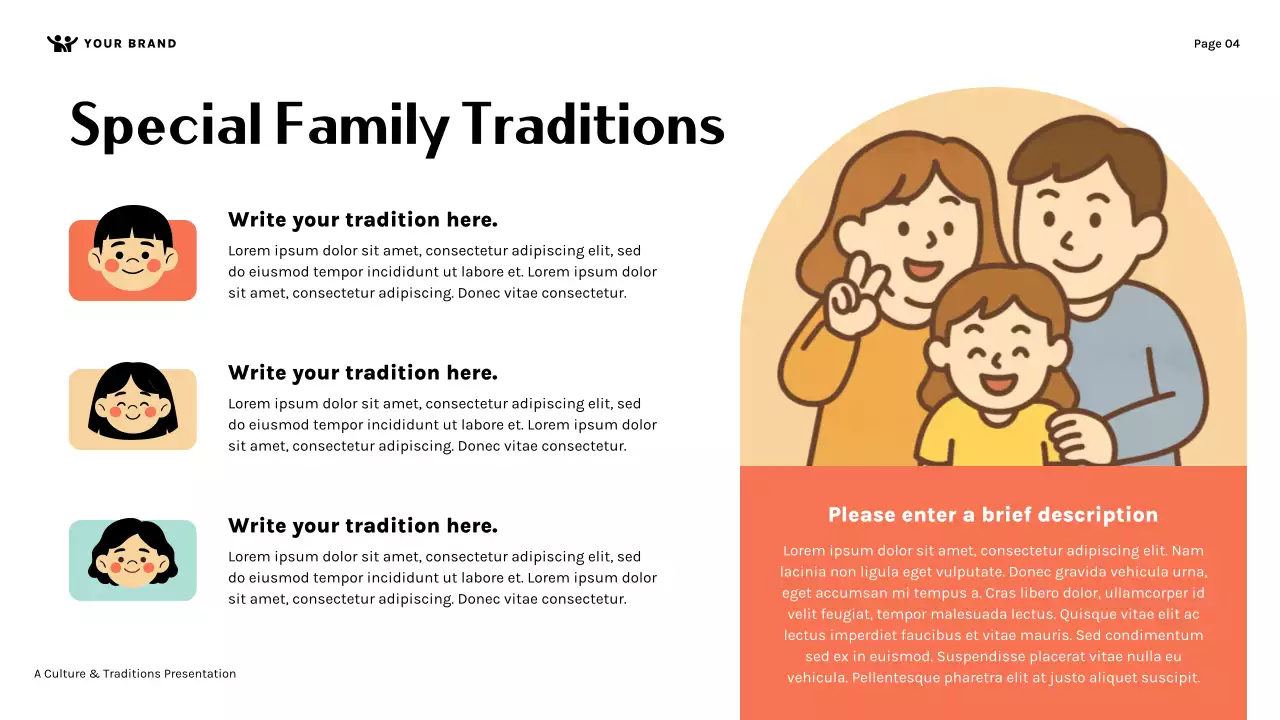 Orange Cute Family Culture and Traditions Presentation